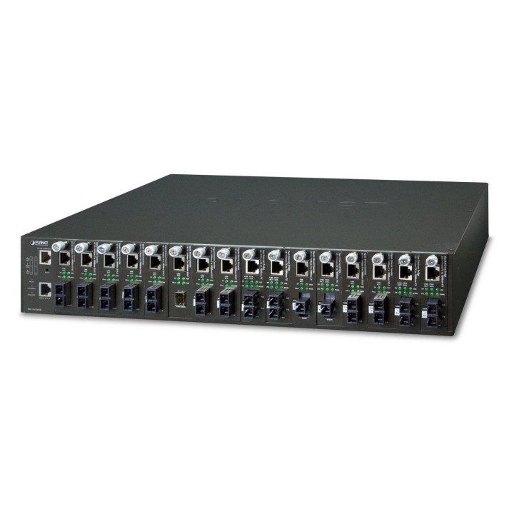 PLANET MC-1610MR48 19" 16-Slot SNMP Managed Media Converter Chassis (-48VDC)
