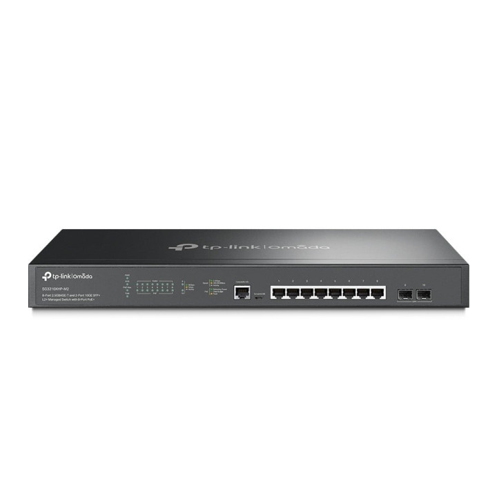 TP-Link SG3210XHP-M2 (TL-SG3210XHP-M2) JetStream 8-Port 2.5GBase-T and 2-Port 10GE SFP+ L2+ Managed Switch with 8-Port PoE+