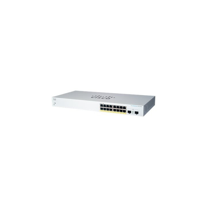Cisco CBS220-16P-2G-UK Managed L2 Gigabit Ethernet PoE Switch, 16-Port, White