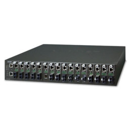 PLANET MC-1610MR 19-inch 16-Slot SNMP Managed Media Converter Chassis (AC Power)