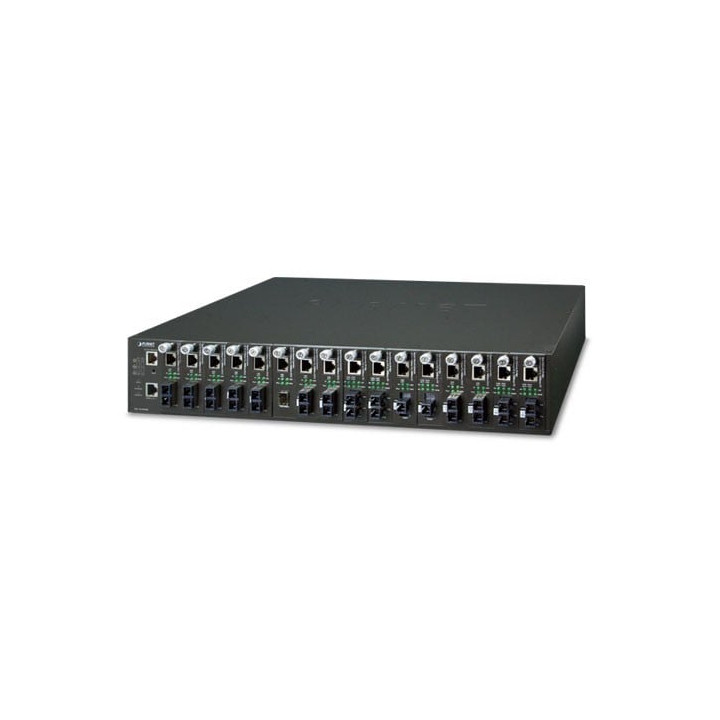 PLANET MC-1610MR 19-inch 16-Slot SNMP Managed Media Converter Chassis (AC Power)