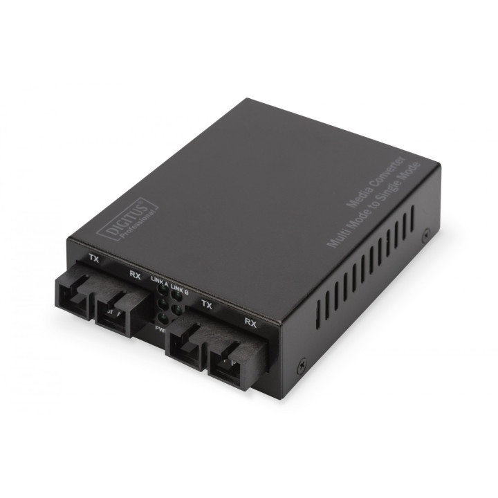 DIGITUS DN-82124 Gigabit Media Converter Multimode/Singlemode SC to SC, 850/1310nm, 20km