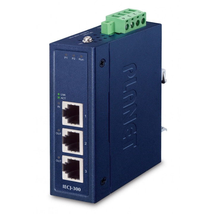 PLANET IECJ-300 Esclave de jonction EtherCAT industriel à 3 ports (-40~75°C, 9~48 V DC)