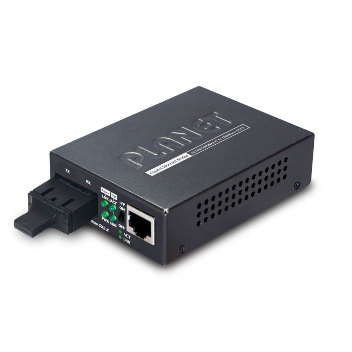PLANET GT-802S60 Gigabit Ethernet Fiber Optic Transceiver SC Multi-mode Black