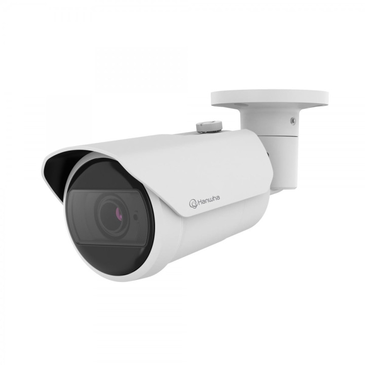Hanwha Vision QNO-C9083R 4MP Bullet IP Security Camera, Outdoor, White