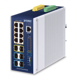 PLANET IGS-6329-8UP2S4X IP30 DIN-rail Industrial L3 8-Port 10/100/1000T 802.3bt PoE + 2-Port 1G/2.5G SFP + 4-Port 10G SFP+ Full 