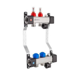 Kan-Therm 1316157077 InoxFlow Manifold with Flow Meters and Valves for Actuators Series UFST 2 Circuits
