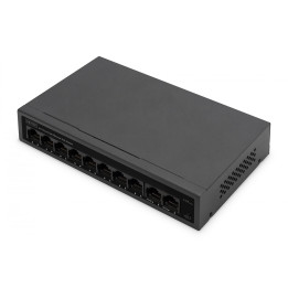 DIGITUS DN-95354 8+2 Port FE PoE Switch 8 Port PoE 802.3at, 10/100 Mbps