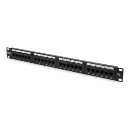 DIGITUS DN-91624U-EC Cat6 UTP Patch Panel, 24-Port, 1U, Black