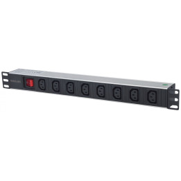 Intellinet 163620 19" 1U Rackmount 8-Output C13 PDU with Removable Power Cable and C14 Input