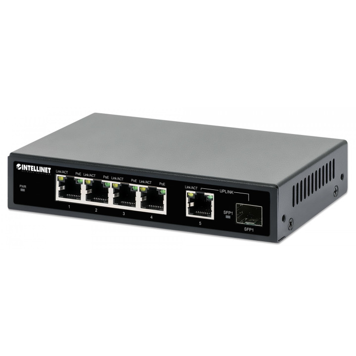 Intellinet 5-Port Gigabit PoE+ Switch with 1 SFP - 561822