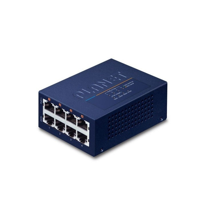 PLANET UPOE-400 Concentrador de inyector PoE++ multigigabit 802.3bt de 4 puertos (presupuesto PoE de 160 W)