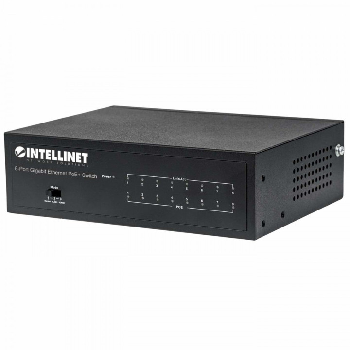 Intellinet 561204 8-Port Gigabit Ethernet PoE+ 60W Desktop Switch
