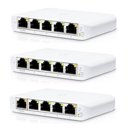 Ubiquiti UniFi Switch Flex Mini (paquet de 3) Gigabit Ethernet géré (10/100/1000) Alimentation via Ethernet (PoE) Blanc (USW-FLE