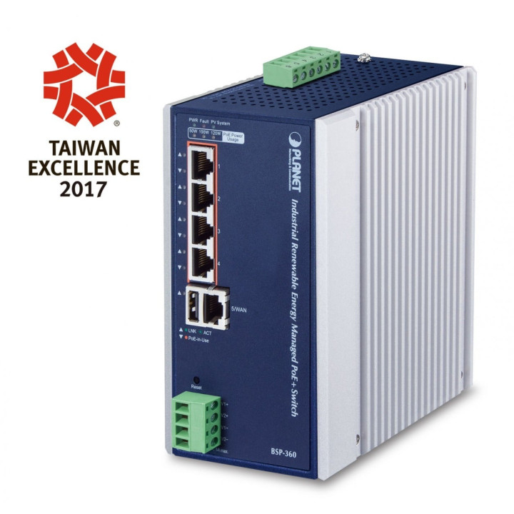 PLANET BSP-360 IP30 Industrial 4-Port Gigabit PoE+ Managed Switch