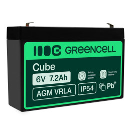 Green Cell AGM39 6V 7.2Ah VRLA Battery for Alarm Systems, Cash Registers, Toys
