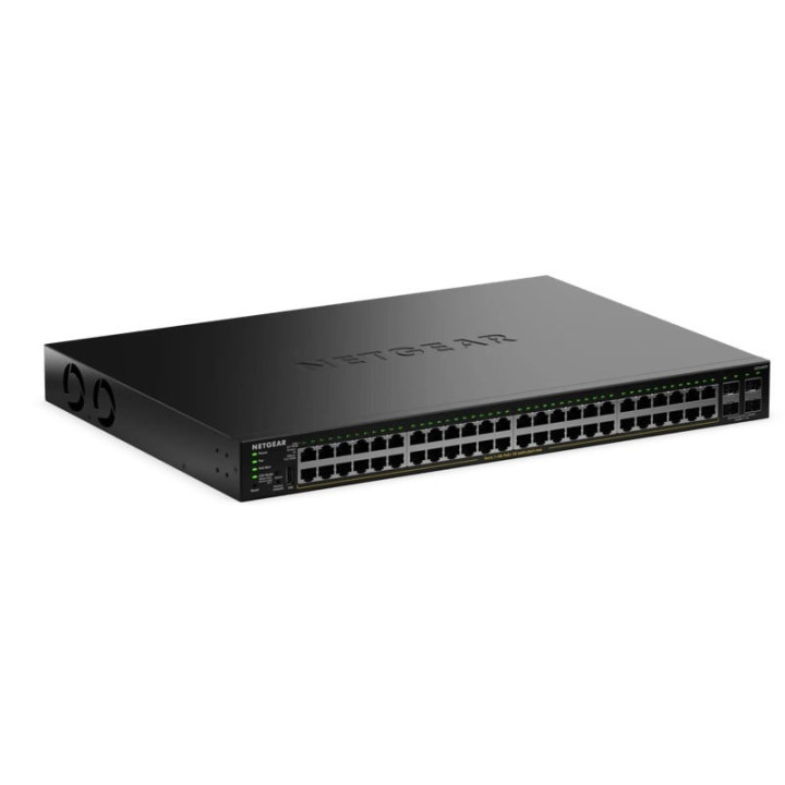 Conmutador PoE+ Gigabit L2/L3 administrado NETGEAR GS348TPv2 con 48 puertos PoE+ y 4 enlaces ascendentes SFP
