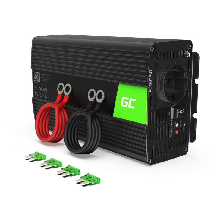 Green Cell INV18 Power Inverter 24V to 230V 1000W/2000W Pure Sine Wave