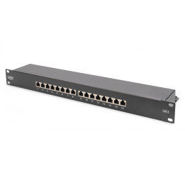 DIGITUS DN-91616S-B Cat6 STP 16-Port Patch Panel 1U Black