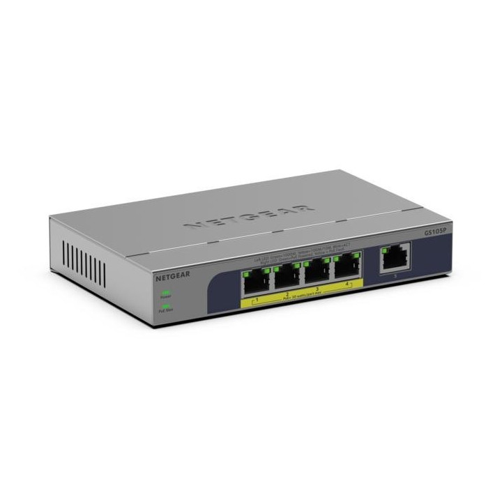 Conmutador PoE Gigabit no administrado Netgear GS105P-300EUS