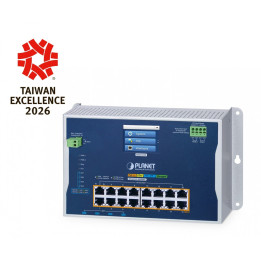 PLANET WGS-5215-16UP4XV Industrial L2+ 16 puertos 10/100/1000T 802.3bt PoE + 4 puertos 10G SFP+ Switch administrado con pantalla