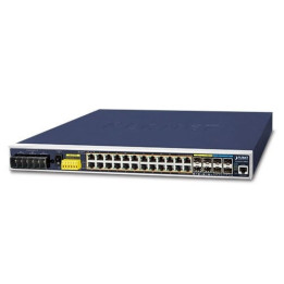 PLANET IGS-6325-24P4X Industrial L3 Managed PoE Switch, 24-Port 10/100/1000T 802.3at PoE + 4-Port 10G SFP+, IP30, -40 to 75°C