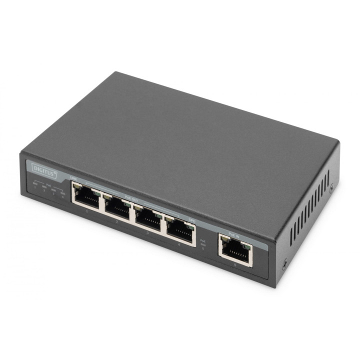 DIGITUS DN-95128-1 Gigabit PoE Indoor Extender, 4-port, 85W, 100m extension, cascadable