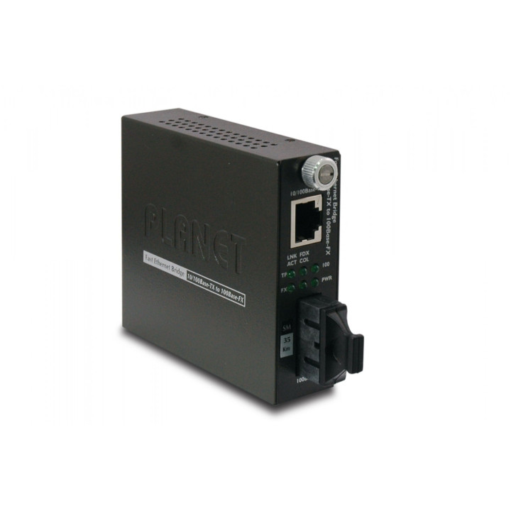 PLANET FST-802S35 10/100Base-TX to 100Base-FX SC Smart Media Converter, Single Mode 35km