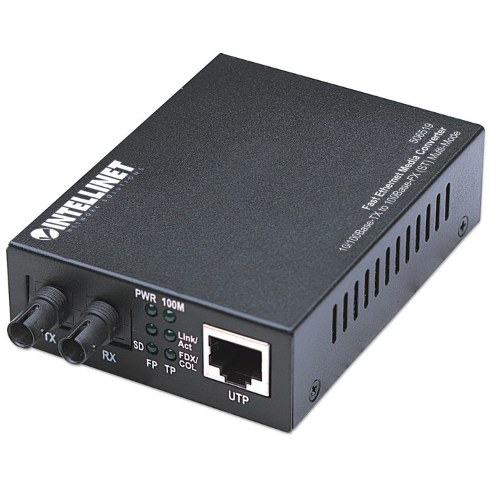 Intellinet Fast Ethernet Media Converter 10/100Base-Tx to 100Base-Fx (ST) Multi-Mode, 2 km