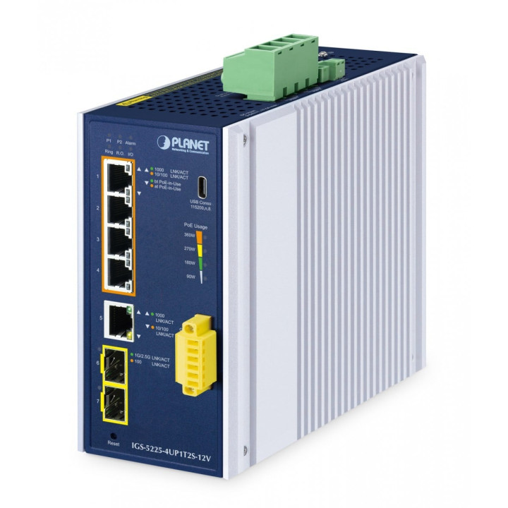 PLANET IGS-5225-4UP1T2S-12V Commutateur industriel L2+ géré PoE++