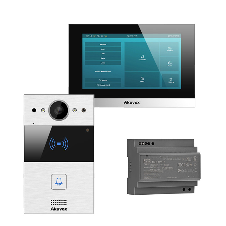 Akuvox 2-Wire Video Doorbell Kit R20A-2 + C313W-LP-2 Silver