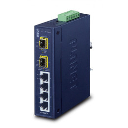 PLANET IGS-620TF Switch industriel administrable Gigabit à 6 ports (4x RJ45 + 2x SFP, -40~75°C, double DC/AC)