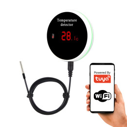 Tuya WiFi Temperature Sensor with 3m Probe, LCD Display