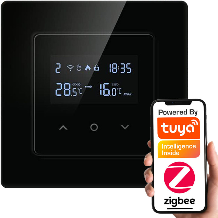 Psmart Smart Thermostat for Boiler/Heater 3A Black RM ZigBee TUYA