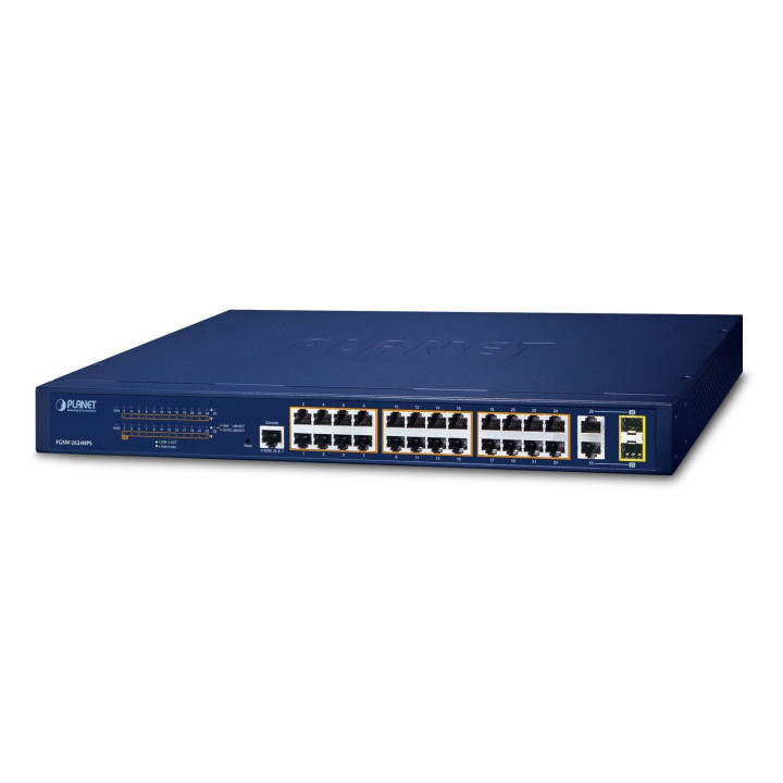 PLANET FGSW-2624HPS 24-Port 10/100TX PoE+ 2-Port Gigabit TP/SFP Combo Managed Switch (240W, 250m Extend)