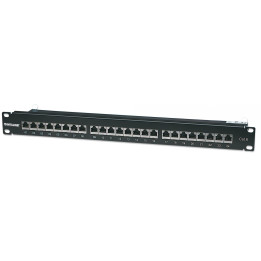 Intellinet 720038 Cat6 FTP 24-Port 1U Shielded Patch Panel, Black