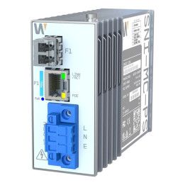 Hanwha Vision SNI-1MC-PS Fiber Optic Media Converter with PoE