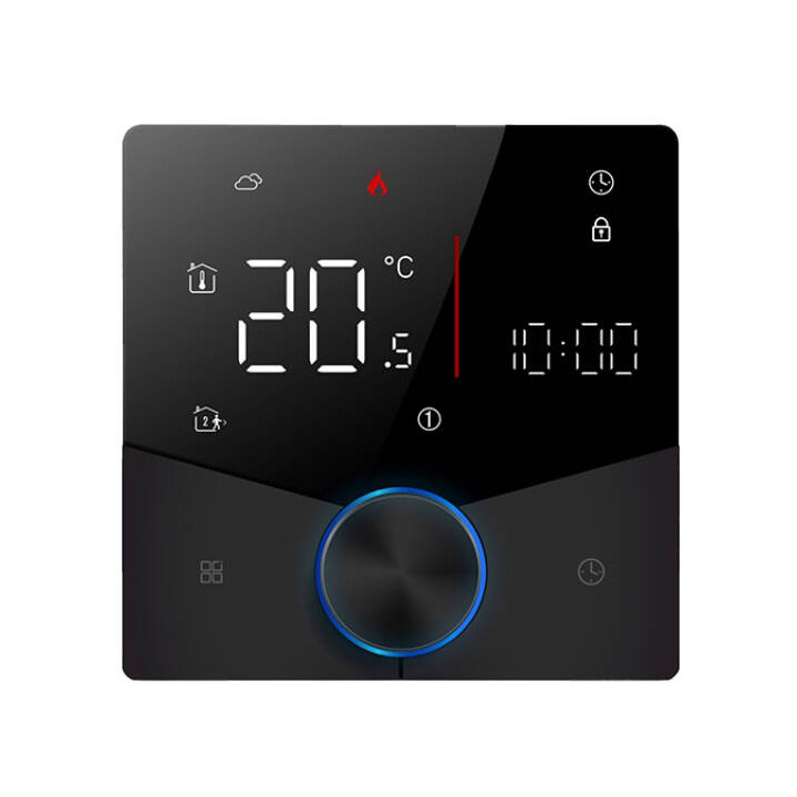Thermostat intelligent Tuya avec bouton TR087C WiFi 5A noir