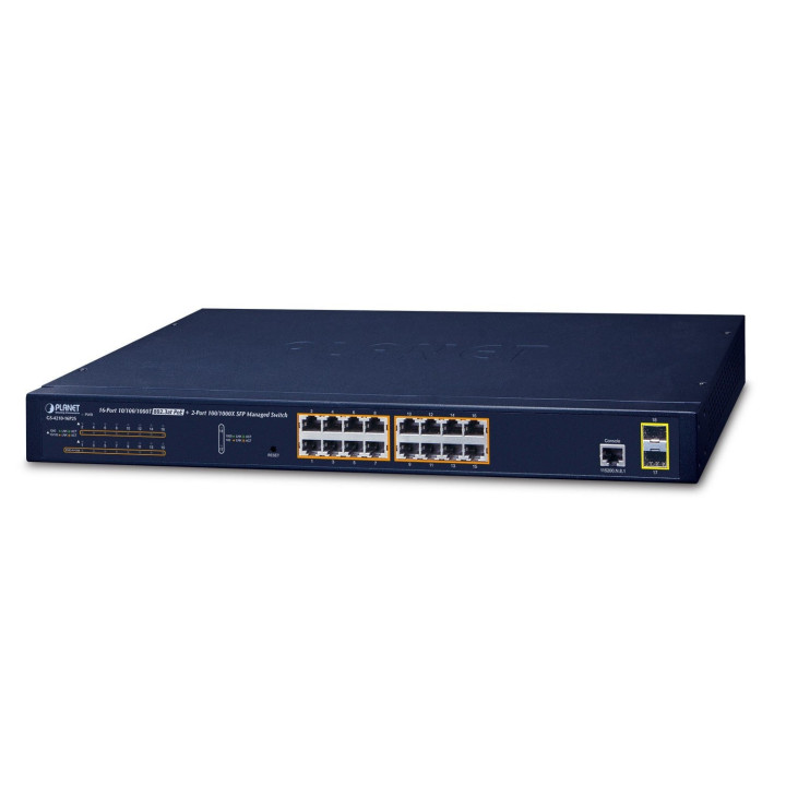 PLANET GS-4210-16P2S Managed Gigabit PoE+ Switch with 16 PoE+ Ports and 2 SFP Slots