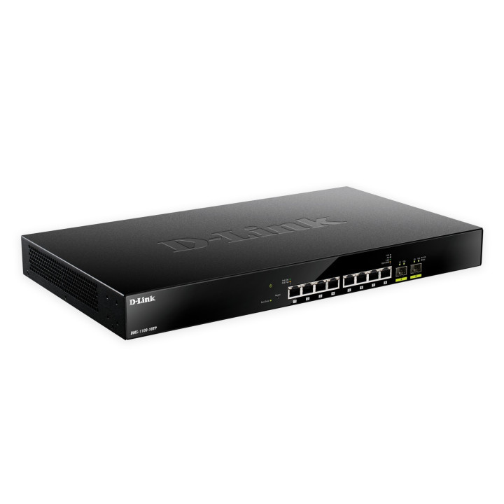 D-Link DMS-1100-10TP Managed L2 2.5G PoE Network Switch, 1U, Black