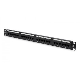 DIGITUS DN-91624U Cat6 UTP Patch Panel, 24-Port, 1U, 19", Black
