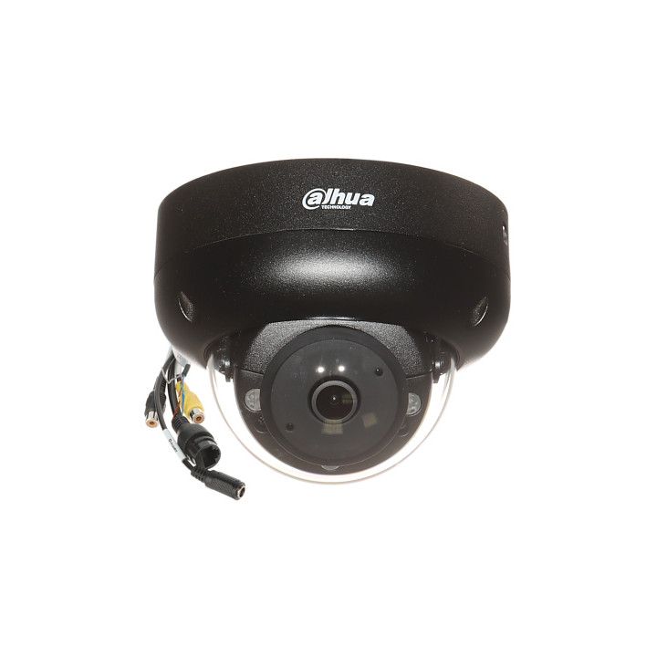 DAHUA IPC-HDBW3441R-AS-P-0210B-BLACK Caméra IP dôme IR WizSense 4MP avec objectif fixe de 2,1 mm, PoE, IK10, IP67