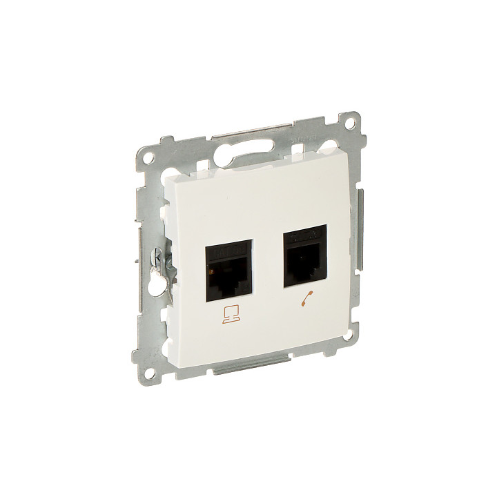 KONTAKT Simon D5T.01/11-SIMON54 RJ45 Gniazdo Keystone Cat5e UTP Biały