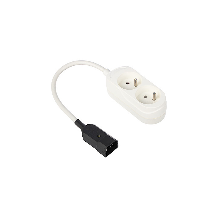 Conector adaptador de corriente IEC320/2XGS – Divisor IEC320 C14 a 2x IEC320 C13