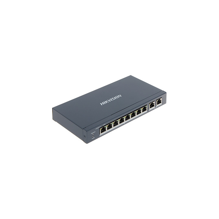 Conmutador PoE no administrado Fast Ethernet de 8 puertos Hikvision DS-3E0310P-E/M