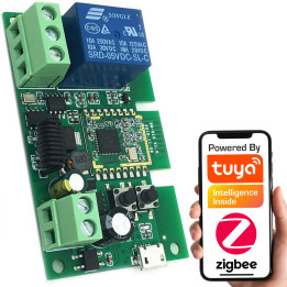 ZigBee RF433 DC Voltage-Free Controller Module 1CH 10A 5V/7-32V AC/DC for Tuya eWelink Sonoff