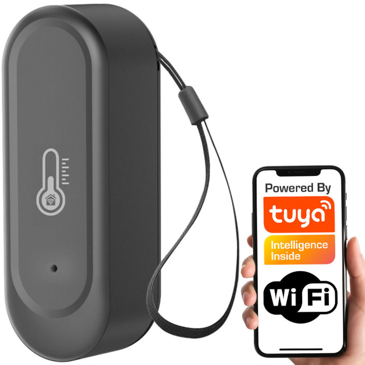 Tuya Outdoor WiFi Temperature and Humidity Sensor IP65 Black 5906203624072