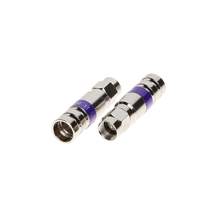 Conector tipo F de compresión F/ZAC-TRISET-11/MSR para cable coaxial