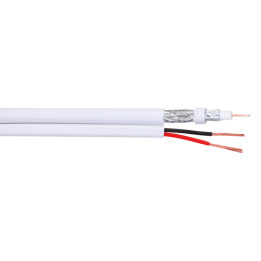 Dahua PFM941I-RG59N/21-100-WHITE Câble de vidéosurveillance coaxial RG59 de 100 m avec 2 cœurs d'alimentation de 0,75 mm²