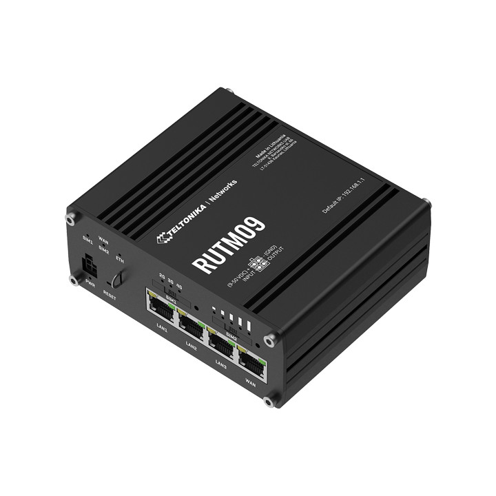 Teltonika RUTM09 4G LTE Cat.6 Dual SIM Router with Wi-Fi AC1200, Gigabit Ethernet, VPN, RMS